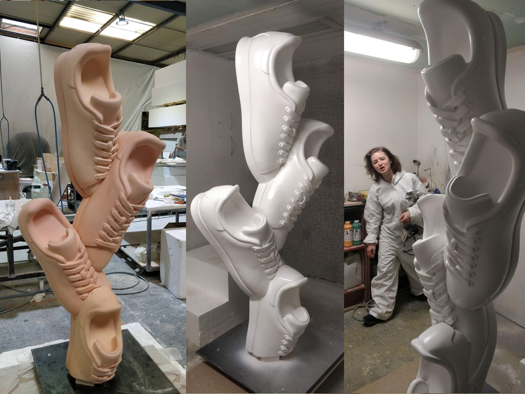 etape assemblage sculpture chaussure adidas