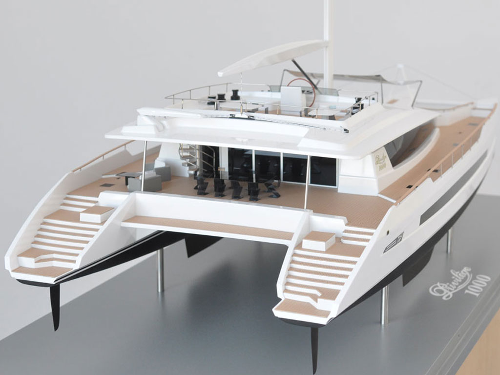 maquette catamaran Alliaura P1000 détail arrière