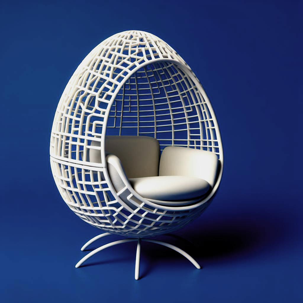 meuble design oeuf mesh 3D